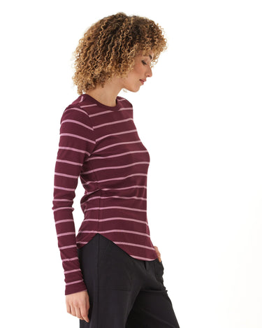 Torri Feather Rib Long Sleeve Crew Tee Womens Tops Long Shirt Threads 4 Thought 