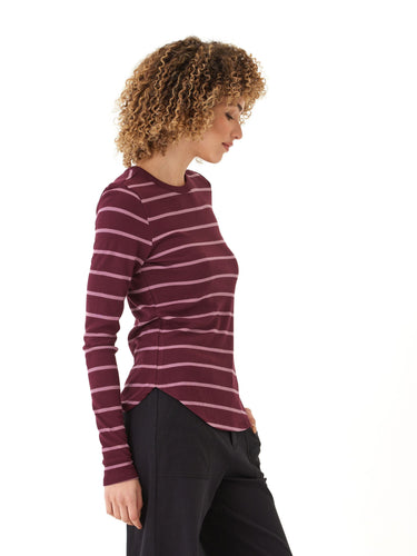 Torri Feather Rib Long Sleeve Crew Tee Womens Tops Long Shirt Threads 4 Thought 