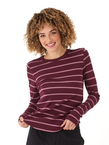 Torri Feather Rib Long Sleeve Crew Tee Womens Tops Long Shirt Threads 4 Thought
