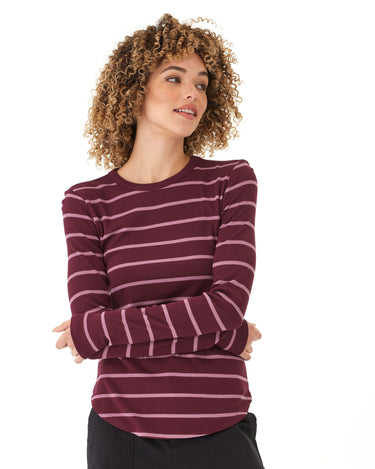 Torri Feather Rib Long Sleeve Crew Tee Womens Tops Long Shirt Threads 4 Thought 