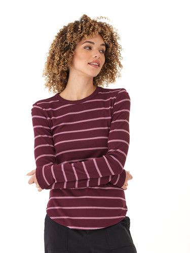 Torri Feather Rib Long Sleeve Crew Tee Womens Tops Long Shirt Threads 4 Thought