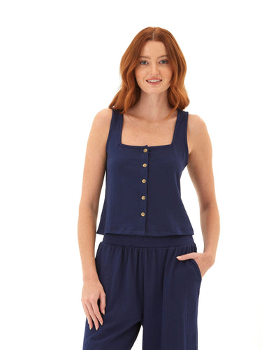 Jamila Smocked Jersey Tank Womens Tops Tanks Threads 4 Thought