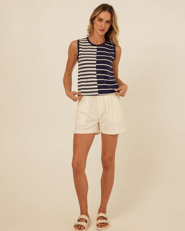 Selene Stretch Twill Pleated Short Womens Bottoms Shorts Threads 4 Thought 
