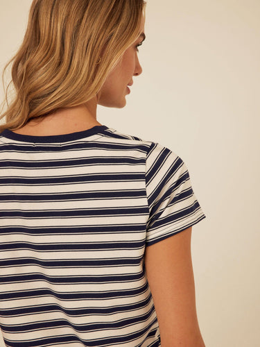 Maxine Cottage Stripe Eco Jersey V-Neck Tee Threads 4 Thought 