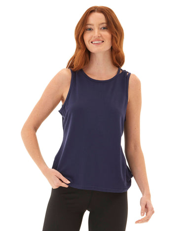 Desirae Tencel Jersey Twist Shoulder Tank Womens Tops Tanks Threads 4 Thought 