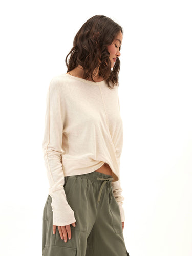 Chloe Textured Jersey Twist Dolman Top Threads 4 Thought