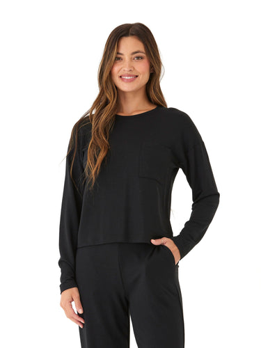 Shaina Modal Terry Pocket Long Sleeve Womens Tops Long Tee Threads 4 Thought