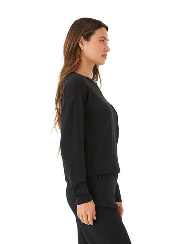 Shaina Modal Terry Pocket Long Sleeve Womens Tops Long Tee Threads 4 Thought 
