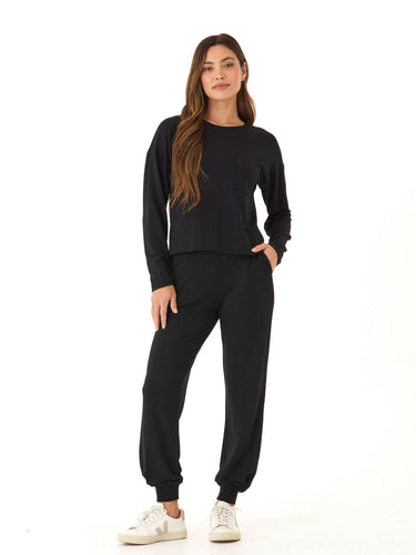 Shaina Modal Terry Pocket Long Sleeve Womens Tops Long Tee Threads 4 Thought 