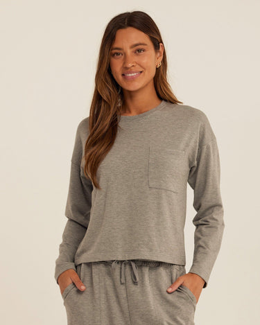 Shaina Modal Terry Pocket Long Sleeve Womens Tops Long Shirt Threads 4 Thought 