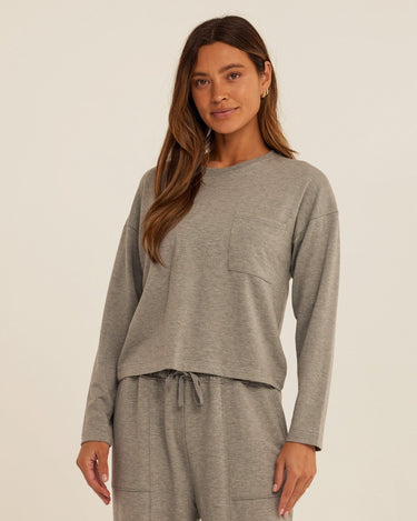 Shaina Modal Terry Pocket Long Sleeve Womens Tops Long Shirt Threads 4 Thought 