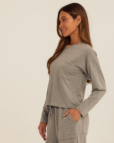Shaina Modal Terry Pocket Long Sleeve Womens Tops Long Shirt Threads 4 Thought 