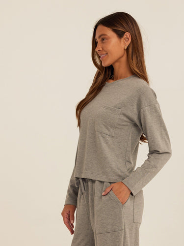 Shaina Modal Terry Pocket Long Sleeve Womens Tops Long Shirt Threads 4 Thought 