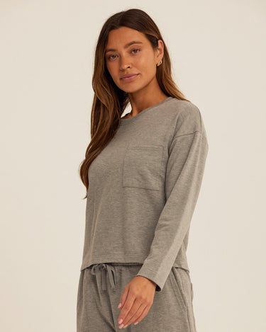 Shaina Modal Terry Pocket Long Sleeve Womens Tops Long Shirt Threads 4 Thought 