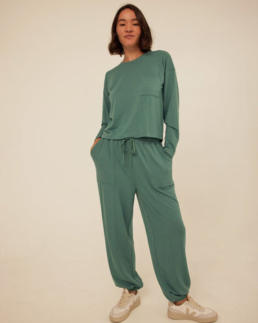 Shaina Modal Terry Pocket Long Sleeve Womens Tops Long Shirt Threads 4 Thought 
