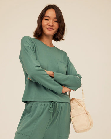 Shaina Modal Terry Pocket Long Sleeve Womens Tops Long Shirt Threads 4 Thought 