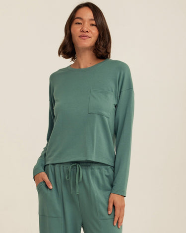 Shaina Modal Terry Pocket Long Sleeve Womens Tops Long Shirt Threads 4 Thought 