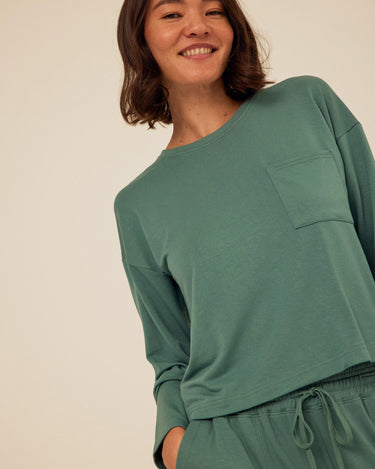 Shaina Modal Terry Pocket Long Sleeve Womens Tops Long Shirt Threads 4 Thought 