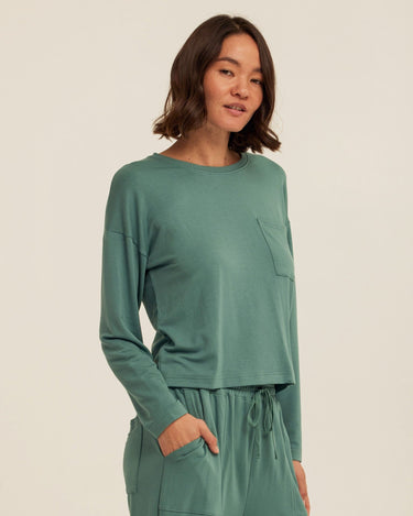 Shaina Modal Terry Pocket Long Sleeve Womens Tops Long Shirt Threads 4 Thought 