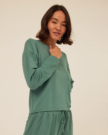 Shaina Modal Terry Pocket Long Sleeve Womens Tops Long Shirt Threads 4 Thought 
