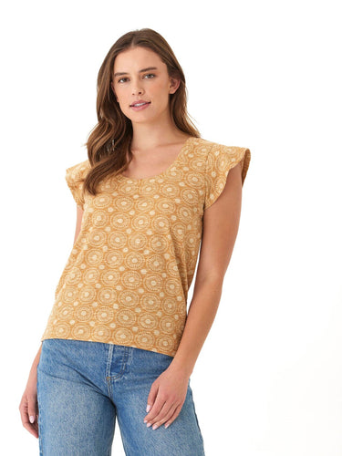 Blanche Medallion Print Linen Jersey Tee Threads 4 Thought
