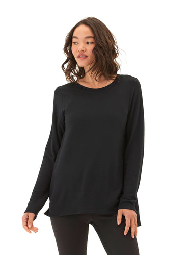 Teagan Feather Fleece Step-Hem Tunic Womens Outerwear Sweatshirt Threads 4 Thought 