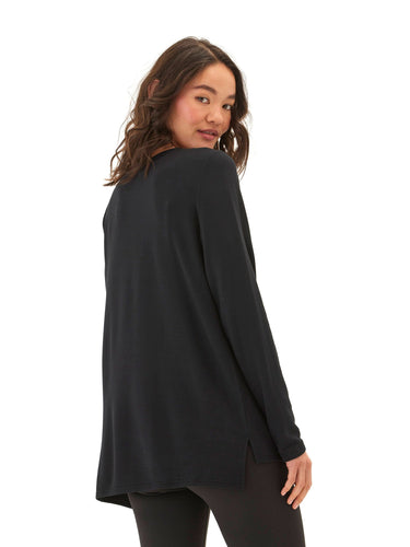 Teagan Feather Fleece Step-Hem Tunic Womens Outerwear Sweatshirt Threads 4 Thought 