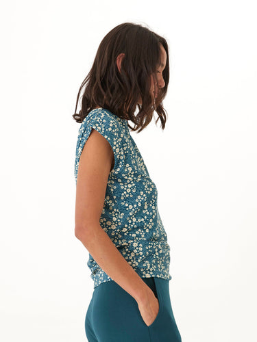 Leoni Micro Bloom Print Off-Shoulder Luxe Jersey Top Threads 4 Thought 