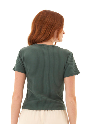 Felicia Organic Rib Scoop Neck Tee Womens Tops Short Tee Threads 4 Thought 