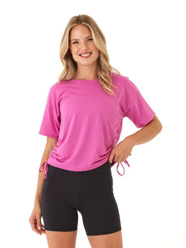 Shirley Jersey Cinched Tee Womens Tops Short Tee Threads 4 Thought