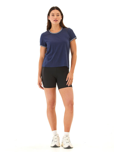Jordana Comfort Jersey Trim Detail Tee Womens Tops Short Tee Threads 4 Thought 