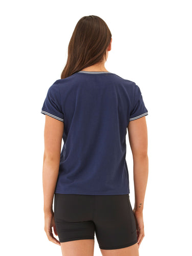 Jordana Comfort Jersey Trim Detail Tee Womens Tops Short Tee Threads 4 Thought 