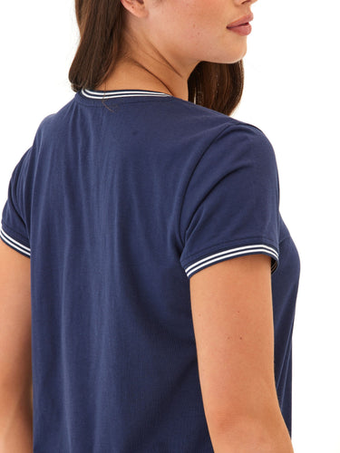 Jordana Comfort Jersey Trim Detail Tee Womens Tops Short Tee Threads 4 Thought 