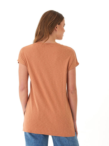 Elsie Textured Slub Jersey Vneck Tee Threads 4 Thought 