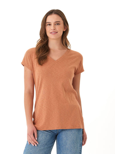Elsie Textured Slub Jersey Vneck Tee Threads 4 Thought