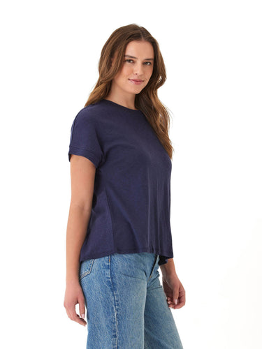 Gianna Textured Slub Jersey Twist Back Tee Threads 4 Thought 