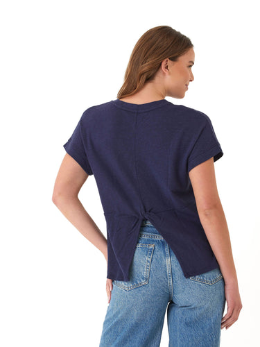 Gianna Textured Slub Jersey Twist Back Tee Threads 4 Thought