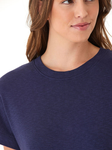 Gianna Textured Slub Jersey Twist Back Tee Threads 4 Thought