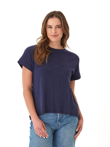 Gianna Textured Slub Jersey Twist Back Tee Threads 4 Thought