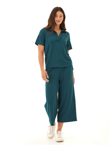 Serena Modal Terry Wide Leg Crop Pant Threads 4 Thought 