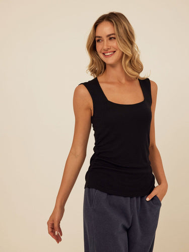 Brynlee Feather Rib Ruched Top Womens Tops Tanks Threads 4 Thought 