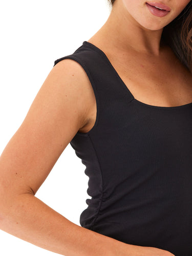 Brynlee Feather Rib Ruched Top Threads 4 Thought