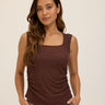 Brynlee Feather Rib Ruched Top Threads 4 Thought 