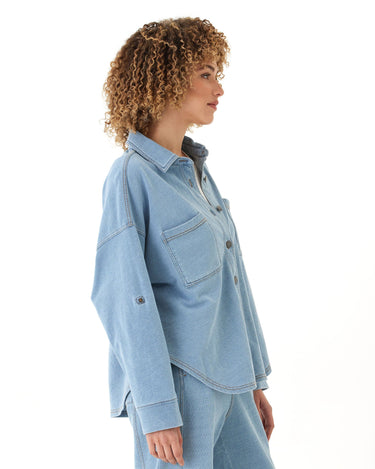 Blaire Denim Terry Button-Down Threads 4 Thought 