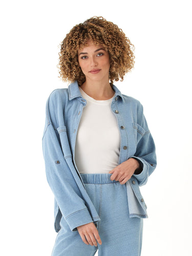 Blaire Denim Terry Button-Down Threads 4 Thought
