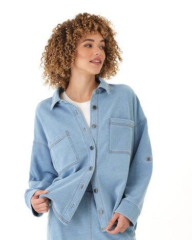 Blaire Denim Terry Button-Down Threads 4 Thought 