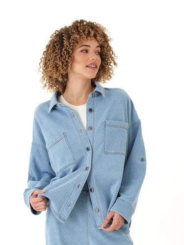 Blaire Denim Terry Button-Down Threads 4 Thought