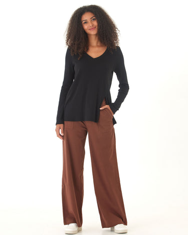 Agatha Textured Slub Jersey Slit Long Sleeve Threads 4 Thought 