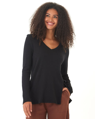 Agatha Textured Slub Jersey Slit Long Sleeve Threads 4 Thought 