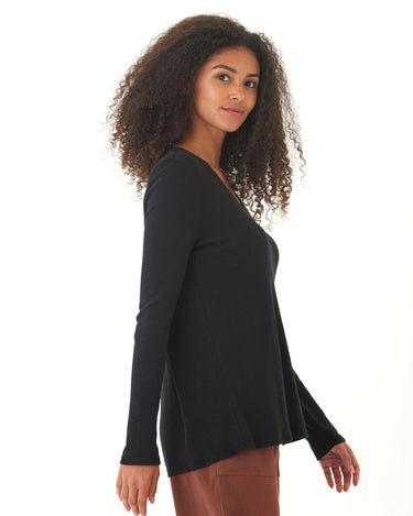 Agatha Textured Slub Jersey Slit Long Sleeve Threads 4 Thought 